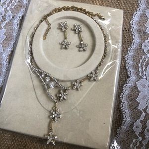 Indian jewelry silver gold lining necklace earring